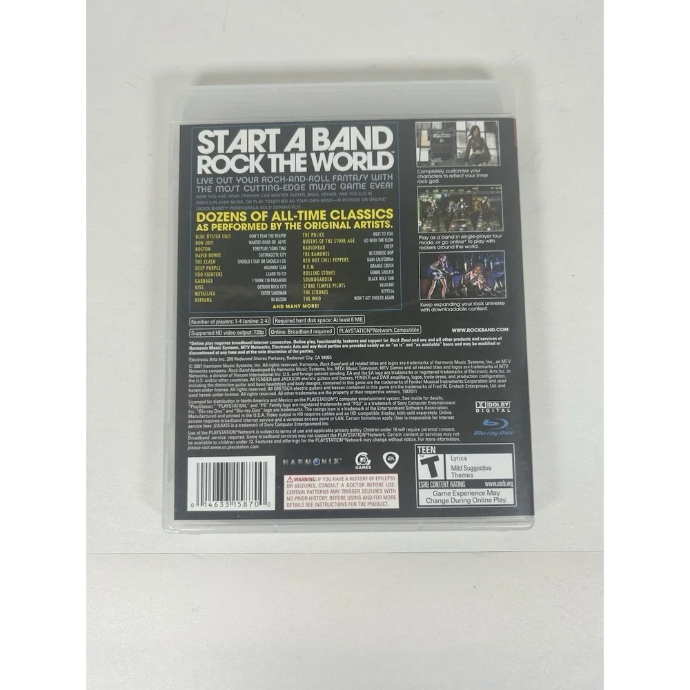 Rock Band (Sony PlayStation 3, 2007) In Case With‎ Manual